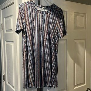 Colorful stripped above the knee dress